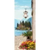 Sommerdeko | Sommer-Banner^DecoWoerner Schwer Entflammbarer Stoffbanner „Klosterblick“ Aus Fahnenstoff 75 X 180 Cm blau