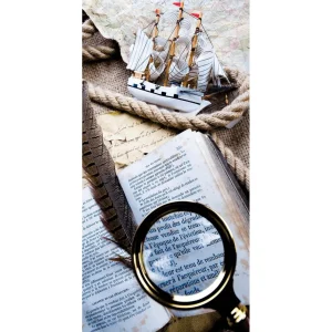 Sommerdeko | Sommer-Banner^DecoWoerner Schwer Entflammbarer Stoffbanner „Logbuch“ Aus Fahnenstoff 100 X 200 Cm Beige
