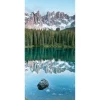 Sommerdeko | Frühlingsdeko^DecoWoerner Schwer Entflammbarer Stoffbanner „stiller Bergsee Mit Spiegelung“ Aus Fahnenstoff 100 X 200 Cm blau
