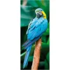 Sommerdeko | Sommer-Banner^DecoWoerner Schwer Entflammbarer Stoffbanner "er Ara Papagei" Aus Fahnenstoff 75 X 180 Cm blau