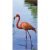Sommerdeko | Sommer-Banner^DecoWoerner Schwer Entflammbarer Stoffbanner "Flamingo" Aus Fahnenstoff 100 X 200 Cm blau