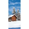 Winterdeko | Weihnachts- & Winterbanner^DecoWoerner Schwer Entflammbarer Stoffbanner "Skihütte" Aus Fahnenstoff 75 X 180 Cm braun