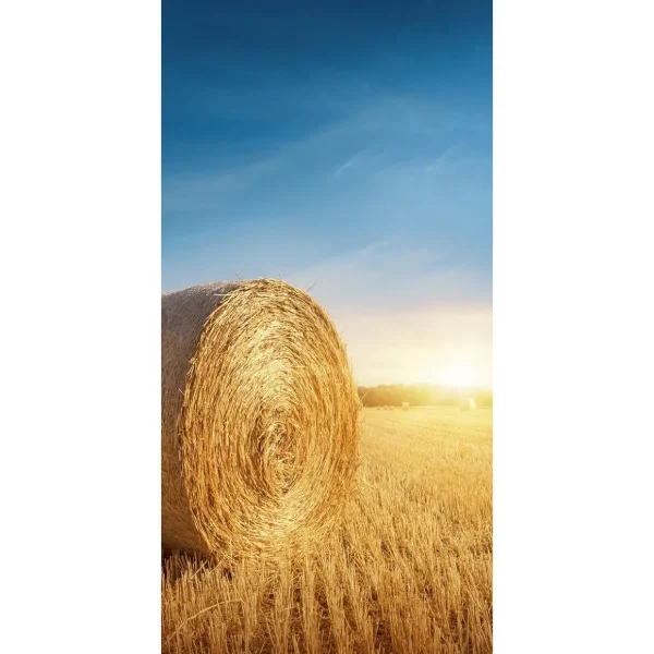 Themen-Deko | Herbstdeko^DecoWoerner Schwer Entflammbarer Stoffbanner „goldene Strohballen“ Aus Fahnenstoff 100 X 200 Cm gelb