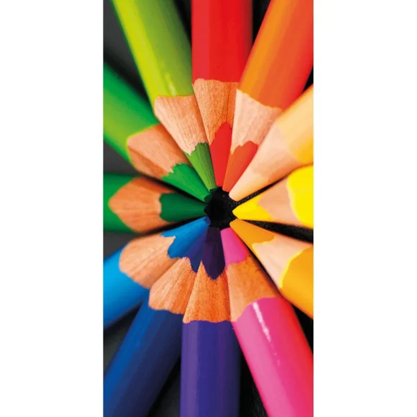 Themen-Deko | Themen-Banner^DecoWoerner Schwer Entflammbarer Stoffbanner „Buntstifte“ Aus Fahnenstoff 100 X 200 Cm mehrfarbig