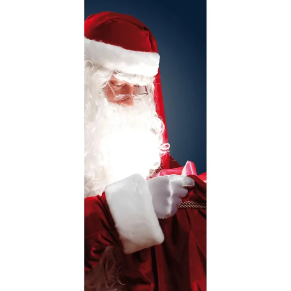 Weihnachts- & Winterbanner | Weihnachtsbanner^DecoWoerner Schwer Entflammbarer Stoffbanner "Weihnachtsmann Als Geschenkeüberbringer" Aus Fahnenstoff 75 X 180 Cm rot