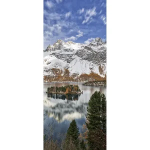 Weihnachts- & Winterbanner^DecoWoerner Schwer Entflammbarer Stoffbanner "Winter Seeblick" 75 X 180 Cm