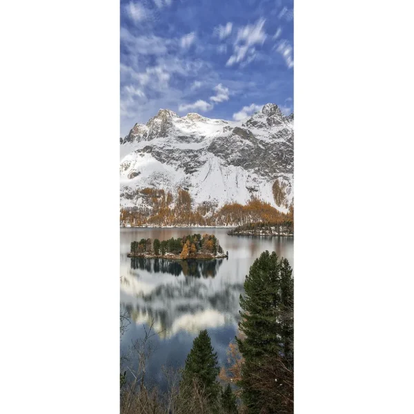 Weihnachts- & Winterbanner^DecoWoerner Schwer Entflammbarer Stoffbanner "Winter Seeblick" 75 X 180 Cm