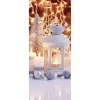 Weihnachts- & Winterbanner^DecoWoerner Schwer Entflammbarer Stoffbanner "weiße Laterne" 75 X 180 Cm