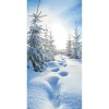 Weihnachts- & Winterbanner^DecoWoerner Schwer Entflammbarer Stoffbanner "Schneewald" Aus Fahnenstoff 100 X 200 Cm weiß