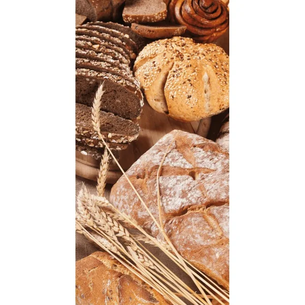 Themen-Banner^DecoWoerner Schwer Entflammbarer Stoffbanner "frisches Brot" Aus Fahnenstoff 100 X 200 Cm braun