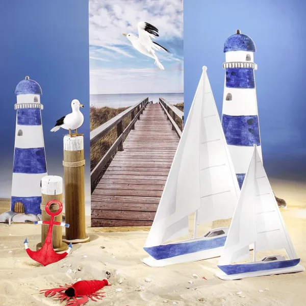 Sommer-Banner^DecoWoerner Schwer Entflammbarer Stoffbanner Holzsteg Zum Meer 75 X 180 Cm