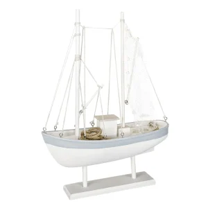 Sommerdeko^DecoWoerner Segelboot 60 Cm X 43 Cm X 14 Cm weiß