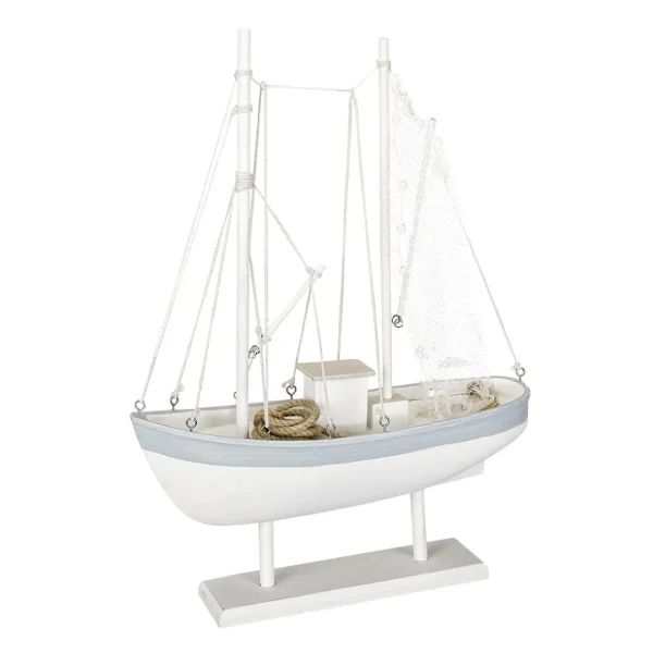 Sommerdeko^DecoWoerner Segelboot 60 Cm X 43 Cm X 14 Cm weiß