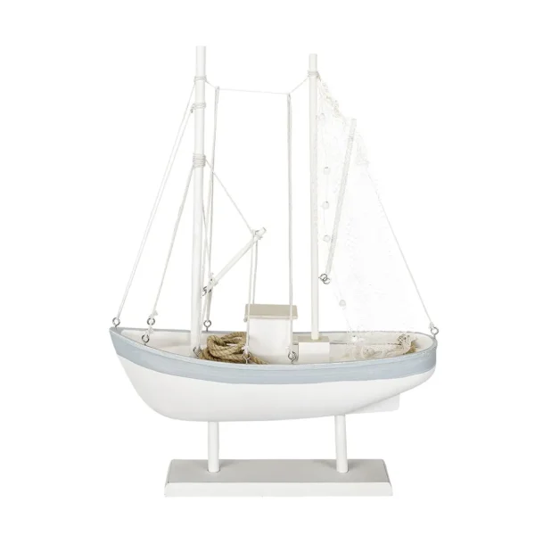 Sommerdeko^DecoWoerner Segelboot 60 Cm X 43 Cm X 14 Cm weiß