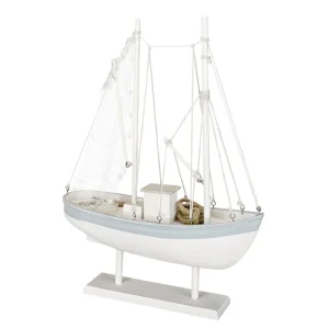 Sommerdeko^DecoWoerner Segelboot 60 Cm X 43 Cm X 14 Cm weiß