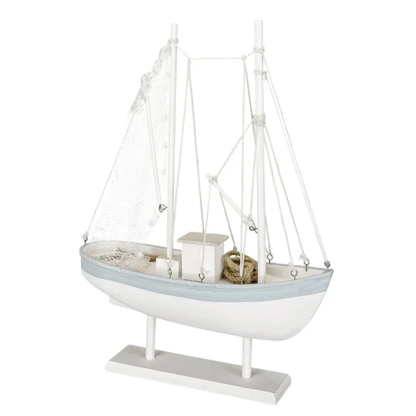 Sommerdeko^DecoWoerner Segelboot 60 Cm X 43 Cm X 14 Cm weiß