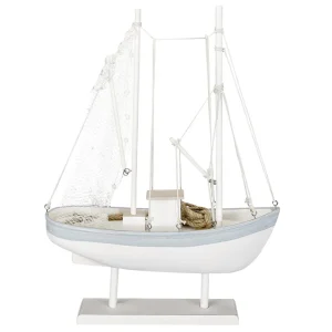 Sommerdeko^DecoWoerner Segelboot 60 Cm X 43 Cm X 14 Cm weiß