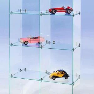 Warenpräsentation^DecoWoerner Selbstbau-Würfel-Vitrine Aus Glas, Mit Rückwänden 165 Cm Hoch transparent