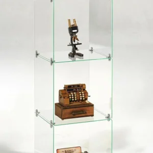 Warenpräsentation^DecoWoerner Selbstbau-Würfel-Vitrine Aus Glas, Ohne Rückwände, 124 Cm Hoch transparent