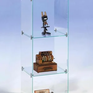 Warenpräsentation^DecoWoerner Selbstbau-Würfel-Vitrine Aus Glas, Ohne Rückwände, 124 Cm Hoch transparent