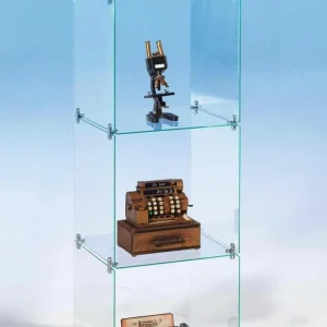 Warenpräsentation^DecoWoerner Selbstbau-Würfel-Vitrine Aus Glas, Ohne Rückwände, 124 Cm Hoch transparent