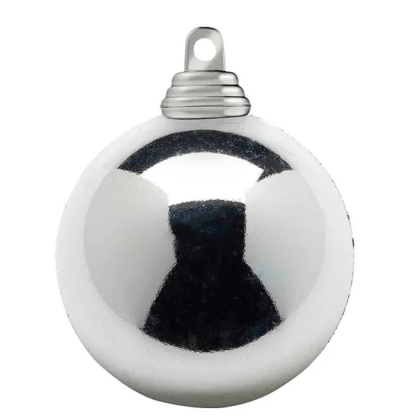 Weihnachtskugeln^DecoWoerner ne, Glänzende Weihnachtskugeln Aus Schwer Entflammbarem Kunststoff, 6 Cm Ø – 24 Stück silber