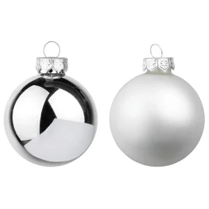 Weihnachtskugeln^DecoWoerner ne Weihnachtskugeln Aus Glas 6 Cm Ø – 24 Stück silber