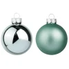 Weihnachtskugeln^DecoWoerner Silberne Weihnachtskugeln Aus Glas 6 Cm Ø – 24 Stück grün