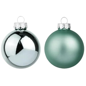 Weihnachtskugeln^DecoWoerner Silberne Weihnachtskugeln Aus Glas 6 Cm Ø – 24 Stück grün