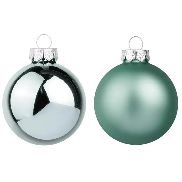 Weihnachtskugeln^DecoWoerner Silberne Weihnachtskugeln Aus Glas 6 Cm Ø – 24 Stück grün