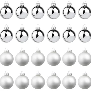 Weihnachtskugeln^DecoWoerner ne Weihnachtskugeln Aus Glas 6 Cm Ø – 24 Stück silber