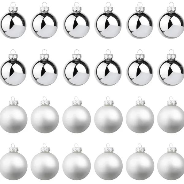 Weihnachtskugeln^DecoWoerner ne Weihnachtskugeln Aus Glas 6 Cm Ø – 24 Stück silber