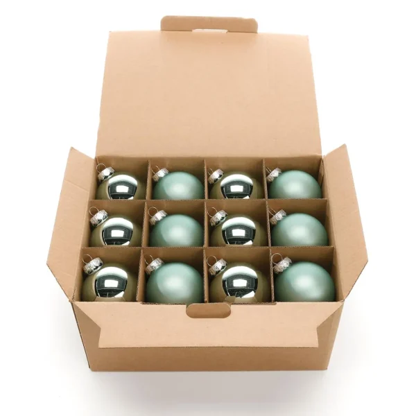Weihnachtskugeln^DecoWoerner Silberne Weihnachtskugeln Aus Glas 6 Cm Ø – 24 Stück grün