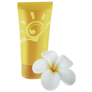 Sommerdeko^DecoWoerner Sonnencreme Display, Doppelseitig Bedruckt 66 Cm gelb