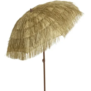 Sommerdeko^DecoWoerner Sonnenschirm Hawaii-Stil 210 Cm, 160 Cm Ø braun