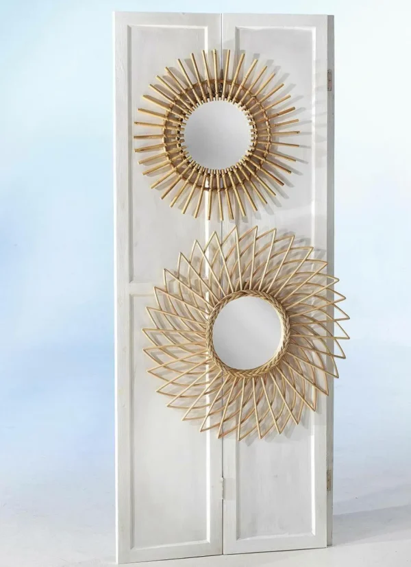 Sommerdeko^DecoWoerner Spiegel "Rattan" braun