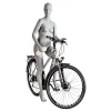 Schaufensterpuppen^DecoWoerner Sport-Schaufensterpuppe Dame Radfahrer, Wanderer – Linkes Bein Angehoben & Linker Arme Angewinkelt Grau