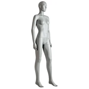 Schaufensterpuppen^DecoWoerner Sport-Schaufensterpuppe Dame Athletin – Linkes Bein Ausgestellt Grau