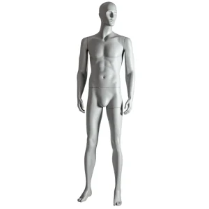 Schaufensterpuppen^DecoWoerner Sport-Schaufensterpuppe Mann Athlet – Gerade Stehend Grau