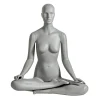 Schaufensterpuppen^DecoWoerner Sport-Schaufensterpuppe Weiblich Yoga Lotussitz Grau