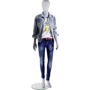 Schaufensterpuppen^DecoWoerner Stehende Damen Schaufensterpuppe Solid Grey Grau