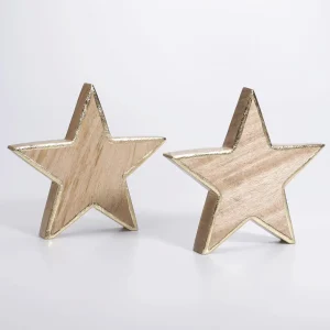 Winterdeko | Weihnachtssterne^DecoWoerner Stern Aus Mangoholz 2,5 X 20 Cm 2 Stück braun