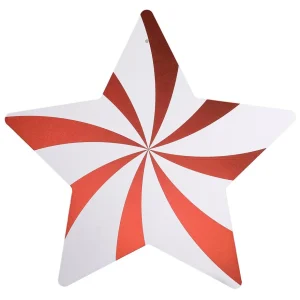 Weihnachtssterne^DecoWoerner Stern Swirl / Weiß rot