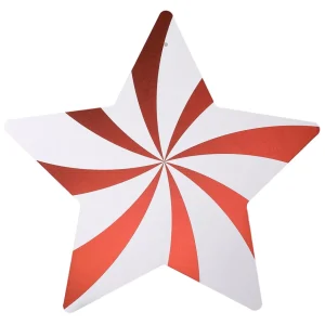 Weihnachtssterne^DecoWoerner Stern Swirl / Weiß rot