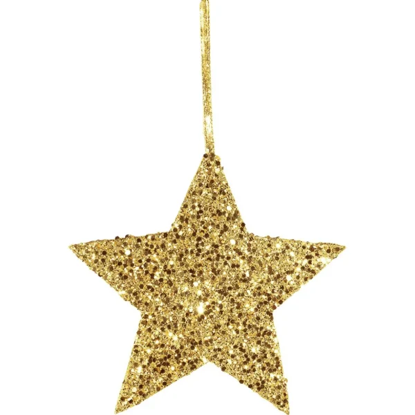 Weihnachtssterne^DecoWoerner Sternen-Hänger, 20 Cm, 3 Stück gold