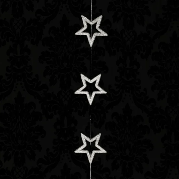 Weihnachtssterne^DecoWoerner Sternenkette 13 Cm Ø, 200 Cm, silber