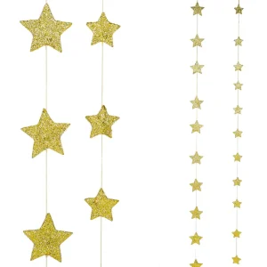 Weihnachtssterne^DecoWoerner Sternenketten 2D, Gold, 2tlg.