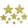 Weihnachtssterne^DecoWoerner Sternenset 2D, , 10tlg. Mit Nylon Hänger gold