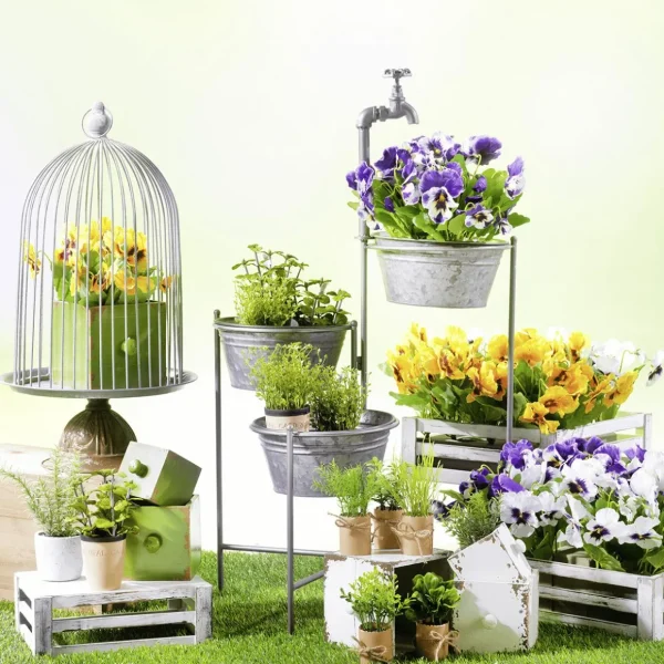 Frühlingsdeko | Blumensträuße & Blumenkränze^DecoWoerner Stiefmütterchen Kunstblumen Lila, 27 Cm violett