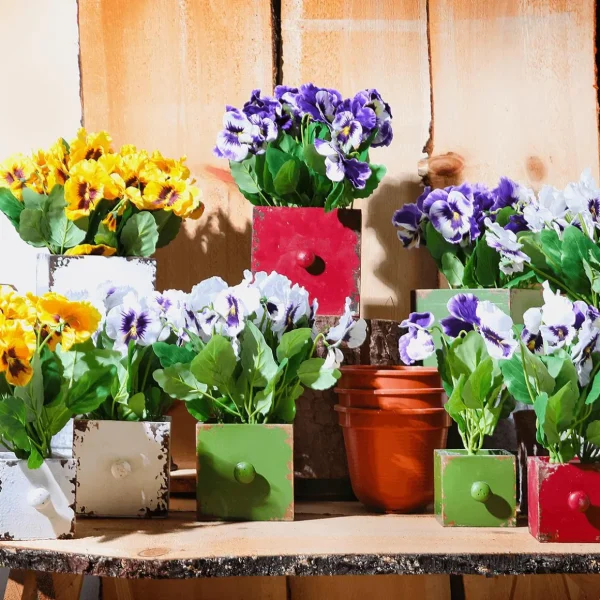 Frühlingsdeko | Blumensträuße & Blumenkränze^DecoWoerner Stiefmütterchen Kunstblumen Lila, 27 Cm violett